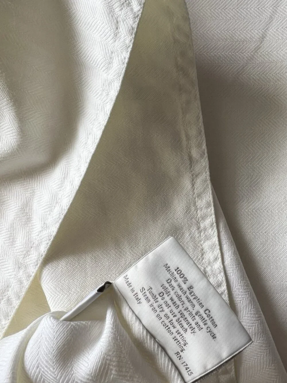 SFERRA Pillowcase PAIR Std IVORY Cream 100% Egyptian Cotton ITALY LUXURY Linens
